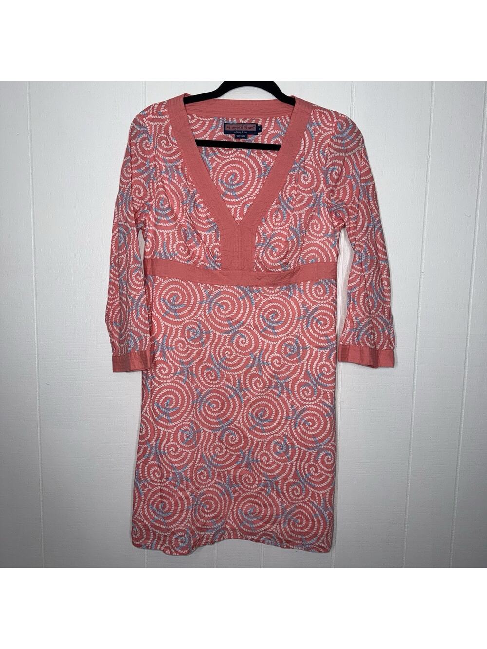 Vineyard Vines Women’s Nautical Pink Dress Starfish Print Size 8